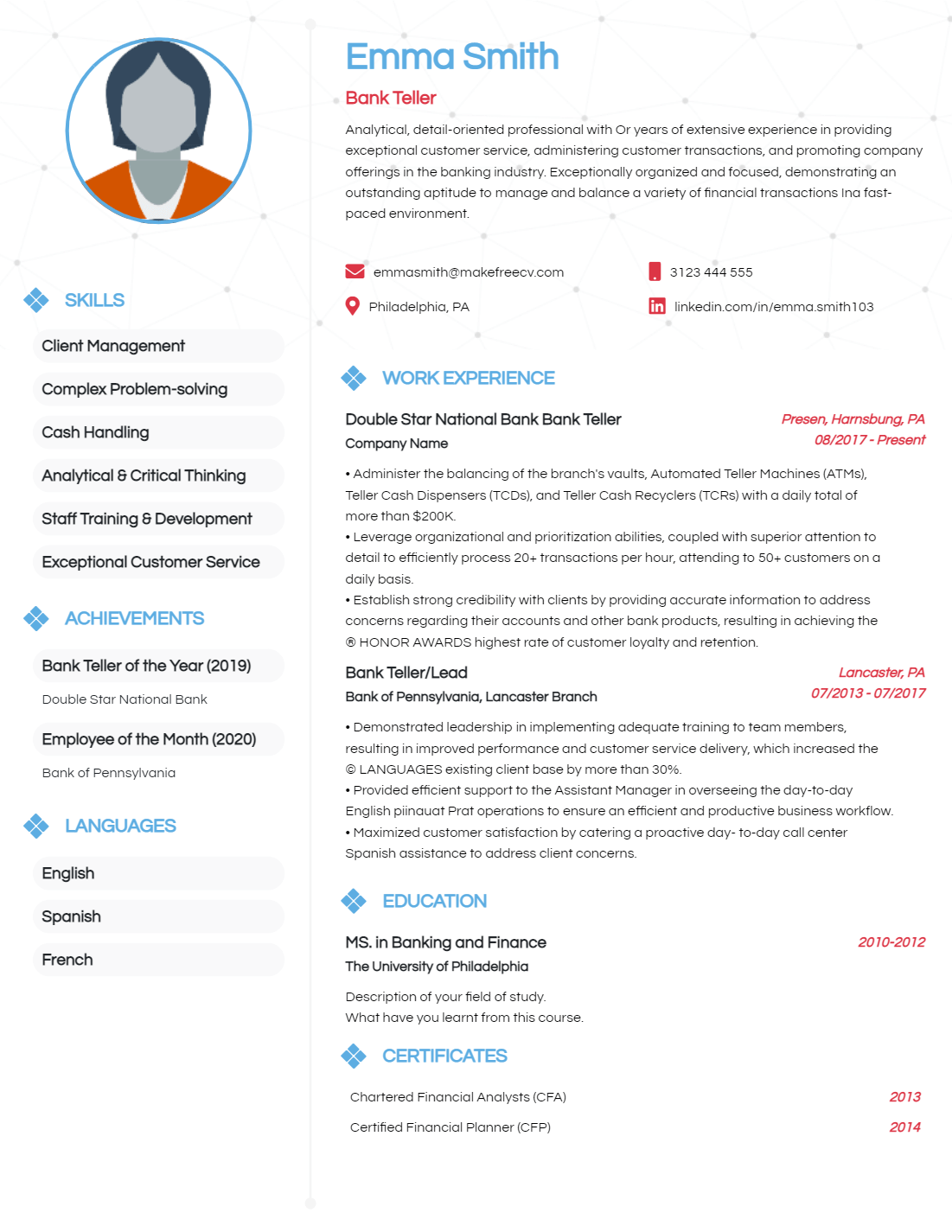 Minimalist resume template