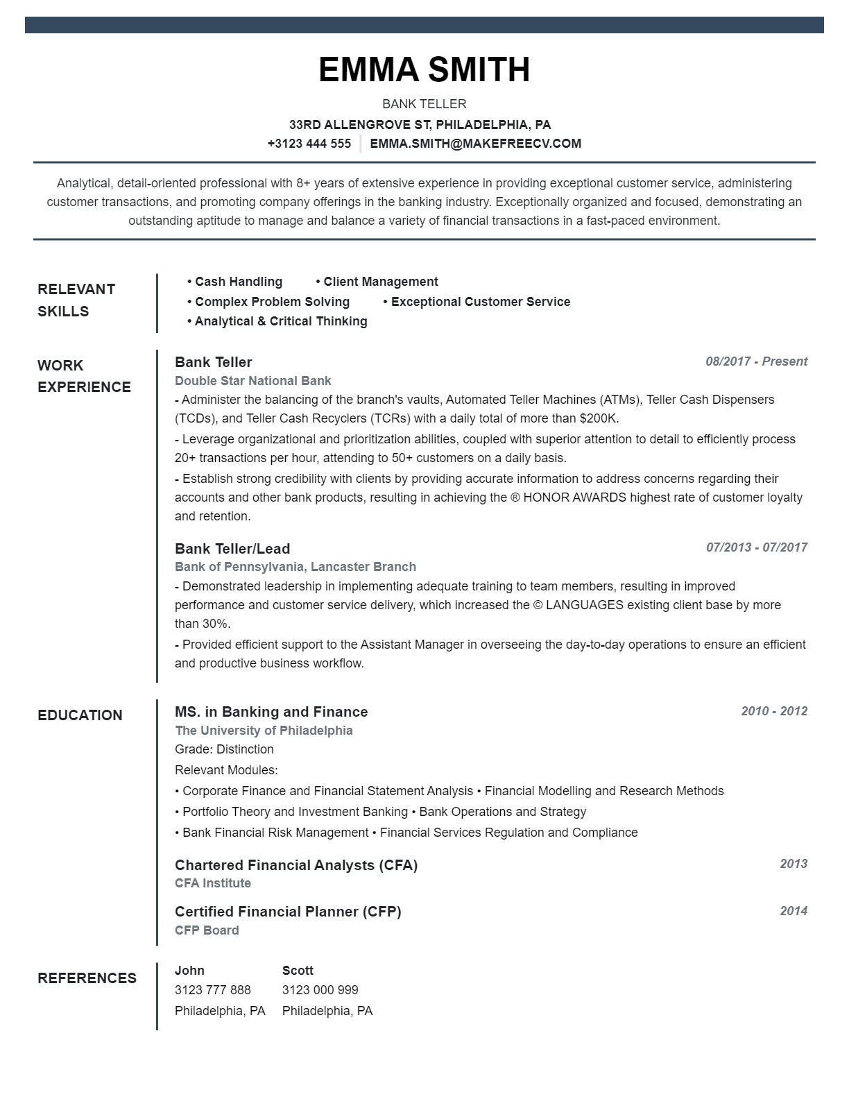 strong resume template
