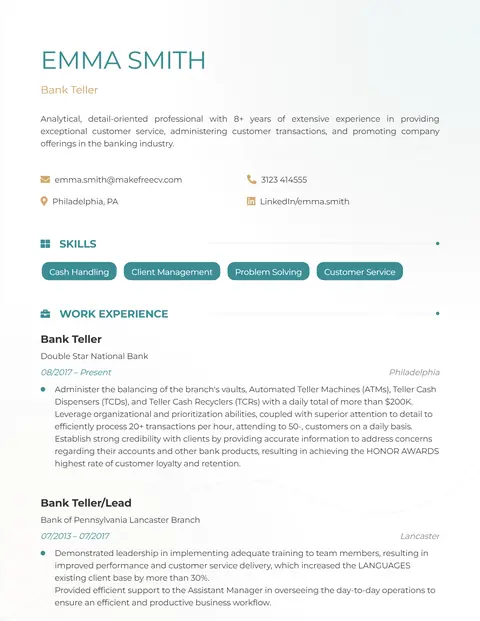 Analyst CV template preview - Minimal, data-focused and highly ATS-friendly