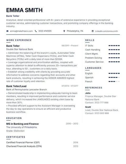 Classic CV template preview - Simple, one typeface, no distractions